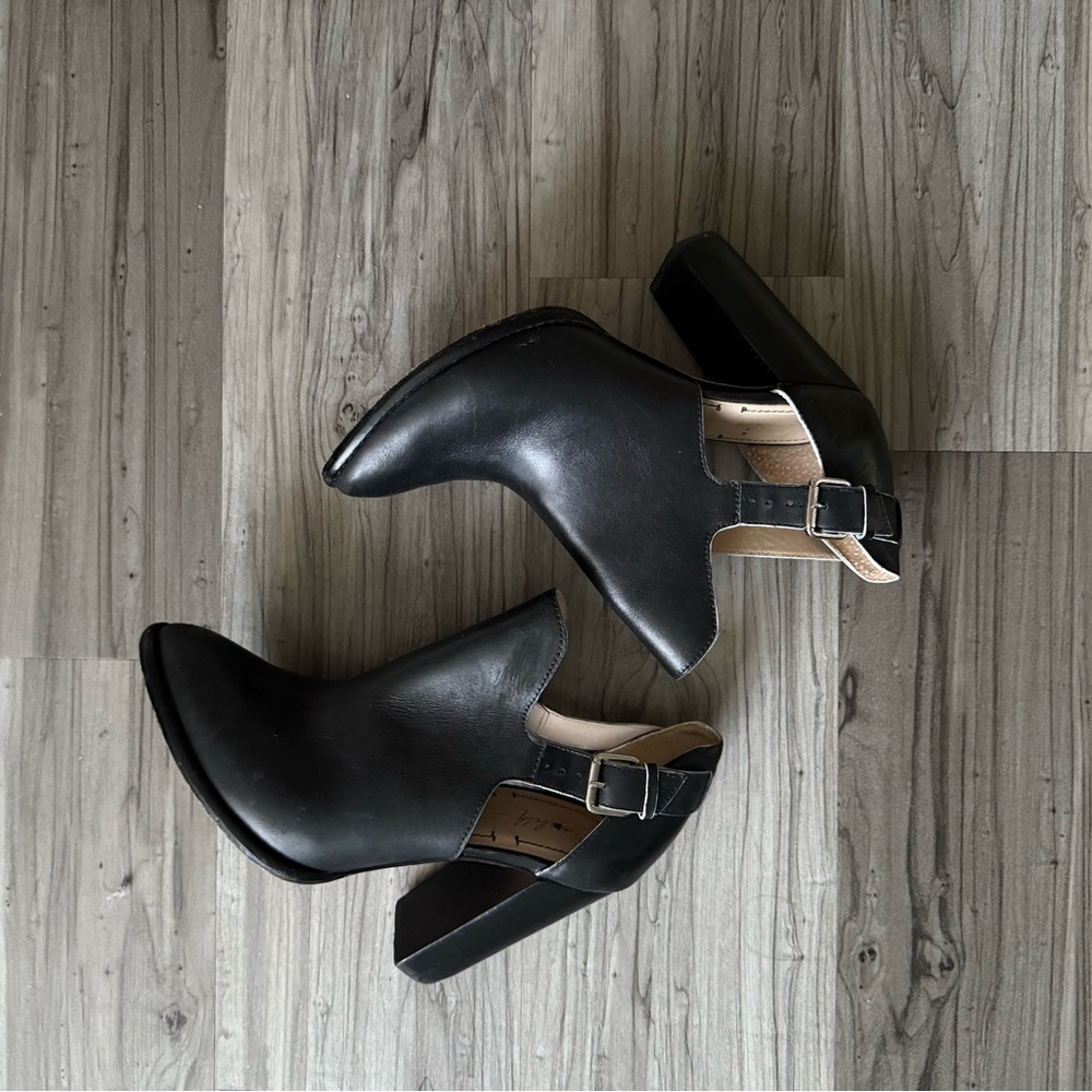 Elizabeth and James Black Heeled Boots